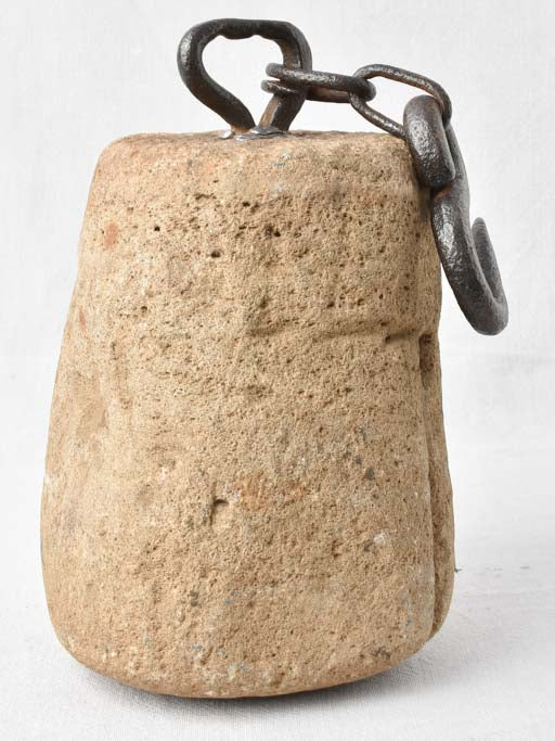 Tall antique stone counterweight 13"