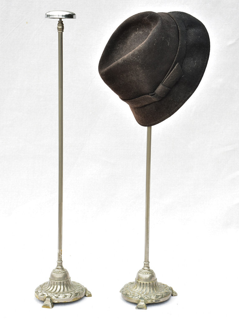 Pair of antique French metal hat stands 24½"