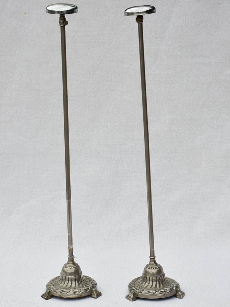 Pair of antique French metal hat stands 24½"