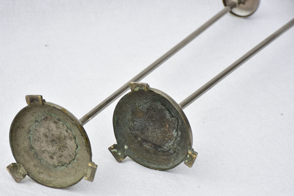 Pair of antique French metal hat stands 24½"