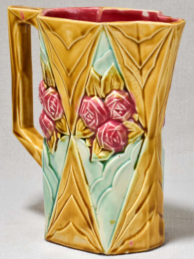 Early 20th Century Barbotine pitcher - Art Deco