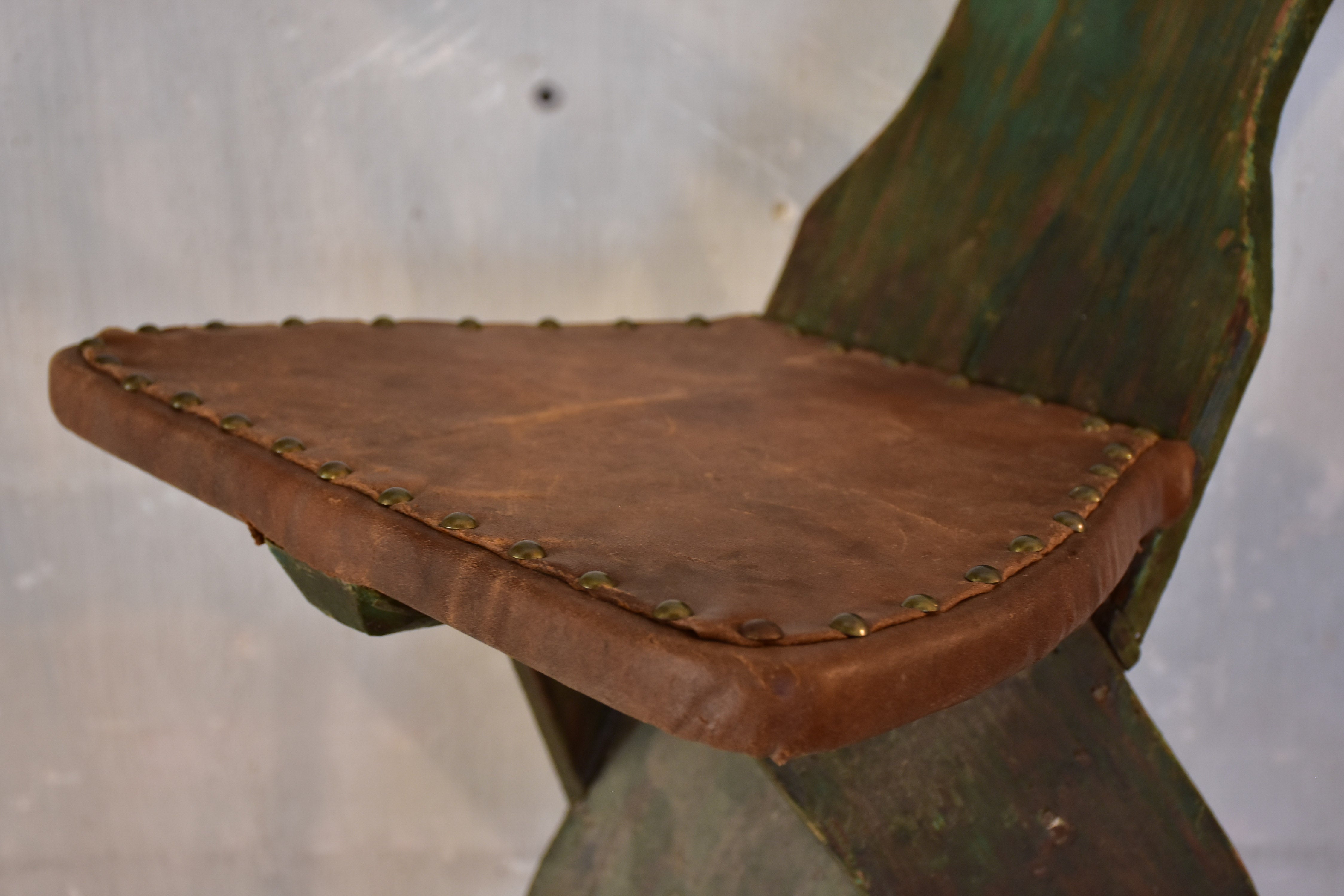 French larch antique escabelle chair