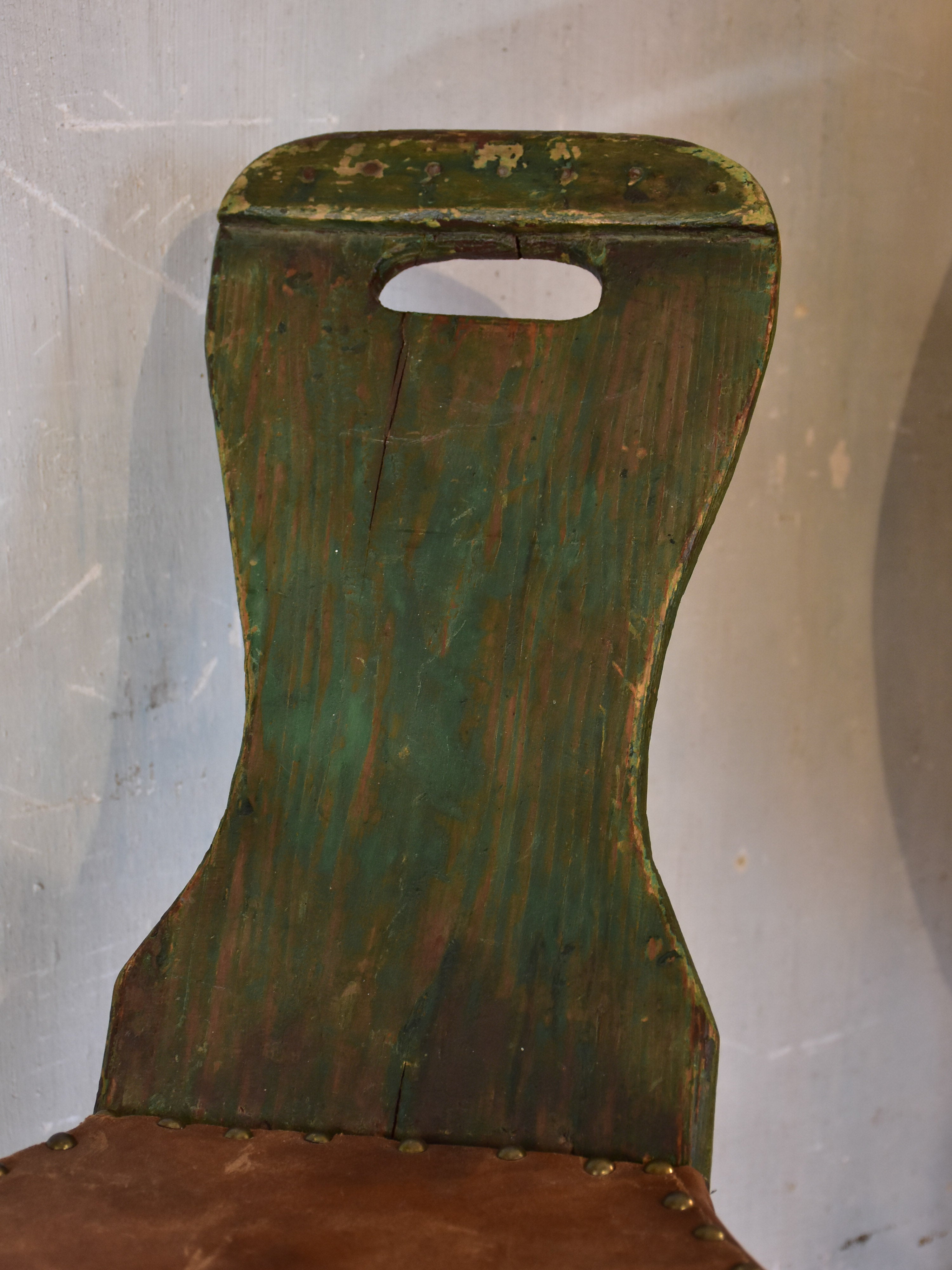Original paint rustic escabelle chair