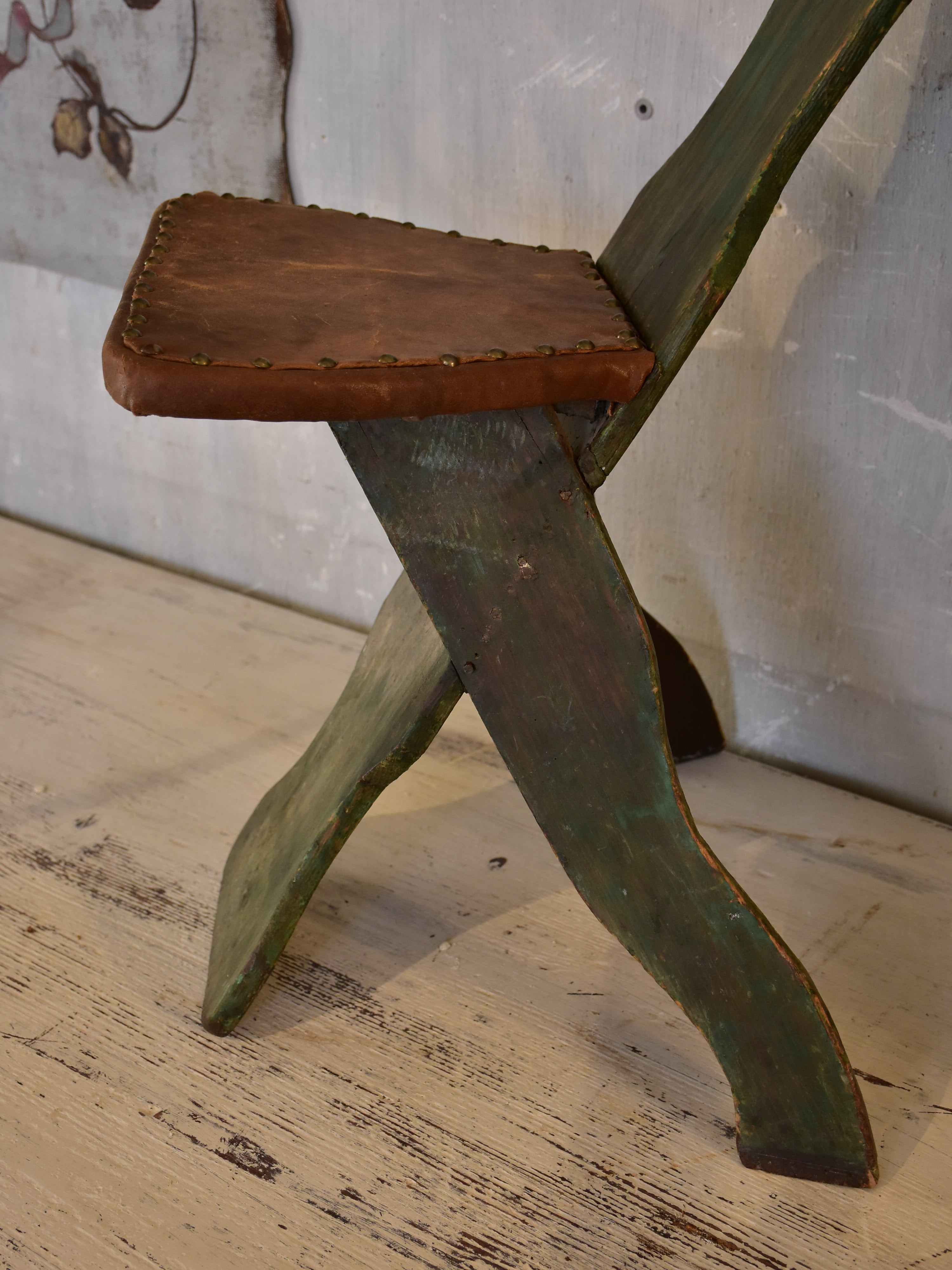 19th century larch timber chair