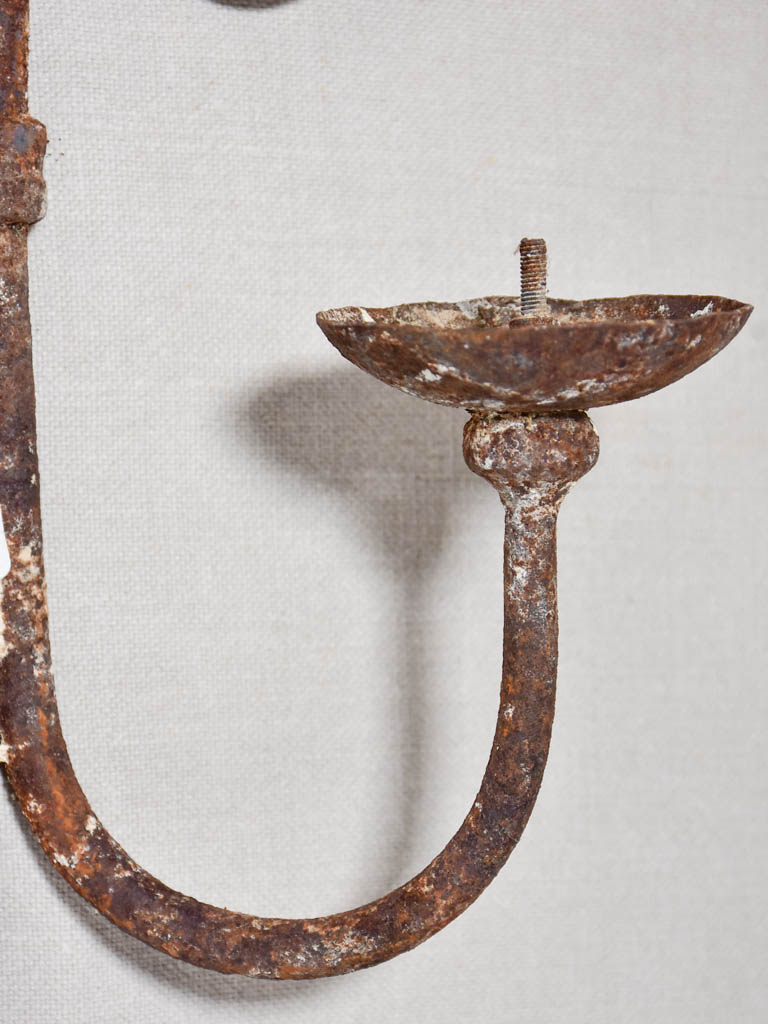 Pair of wrought iron wall sconces 17¼"