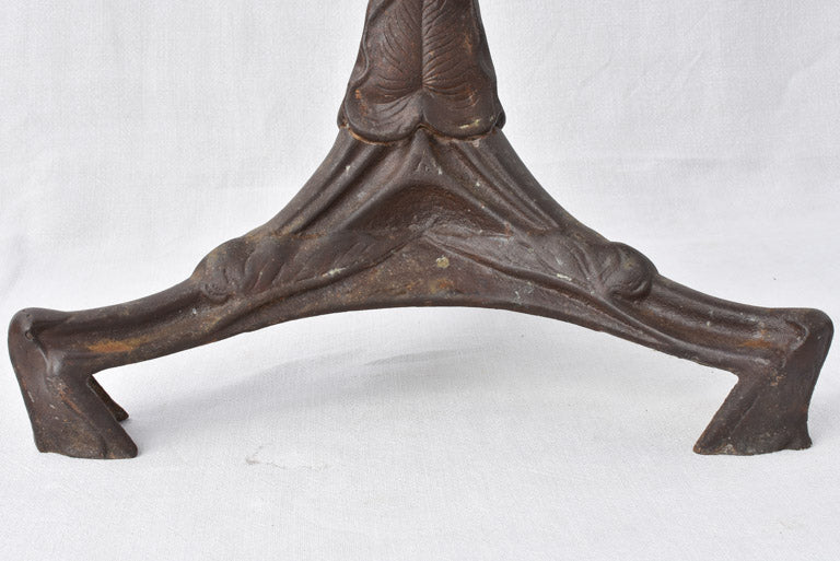 Art Nouveau bistro table - cast iron & opaline