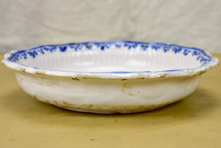 18th Century Moustiers presentation bowl - blue and white