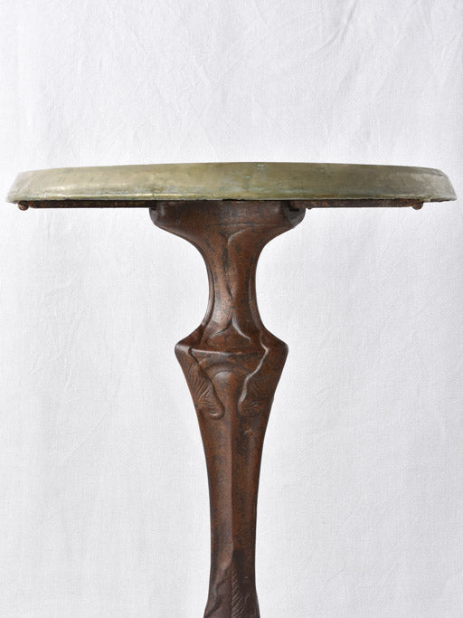 Art Nouveau bistro table - cast iron & opaline