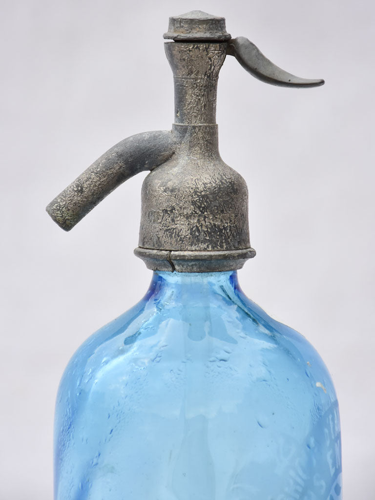 Blue early twentieth century seltzer siphon - A. Charbonneau