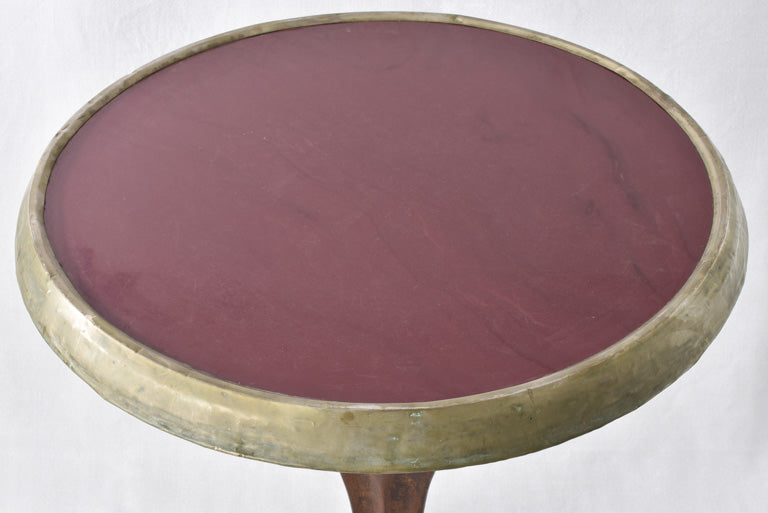Art Nouveau bistro table - cast iron & opaline