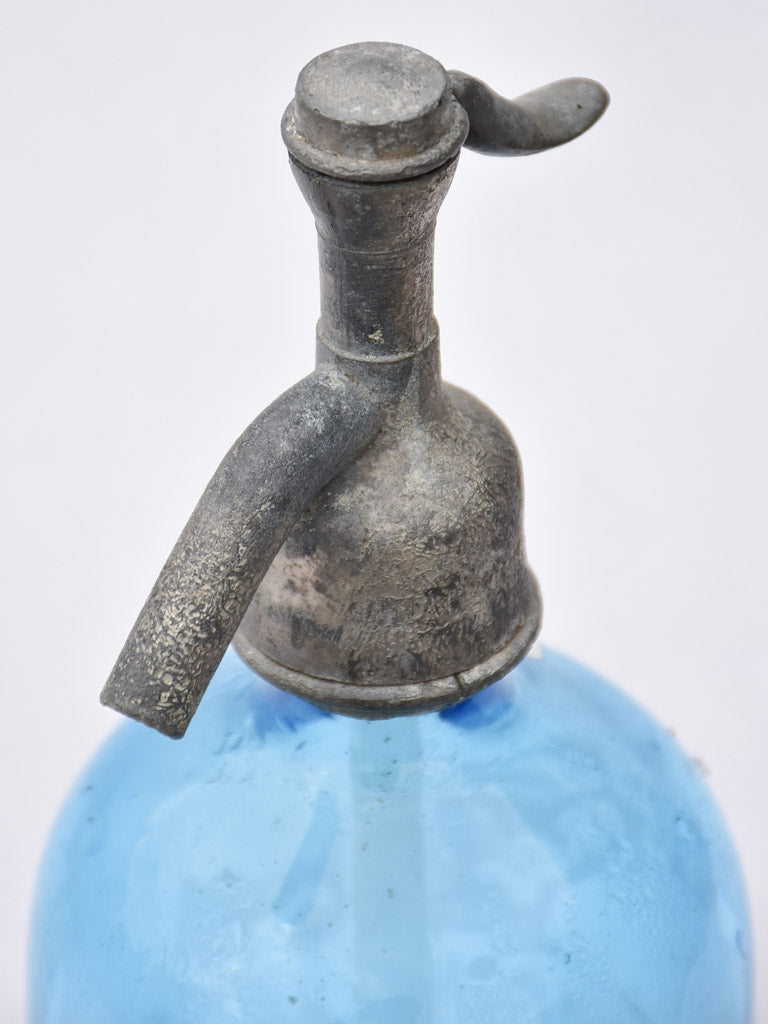 Blue early twentieth century seltzer siphon - A. Charbonneau