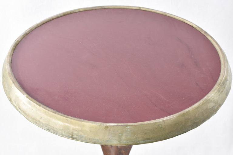 Art Nouveau bistro table - cast iron & opaline