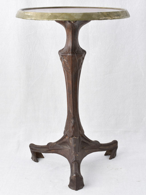 Art Nouveau bistro table - cast iron & opaline