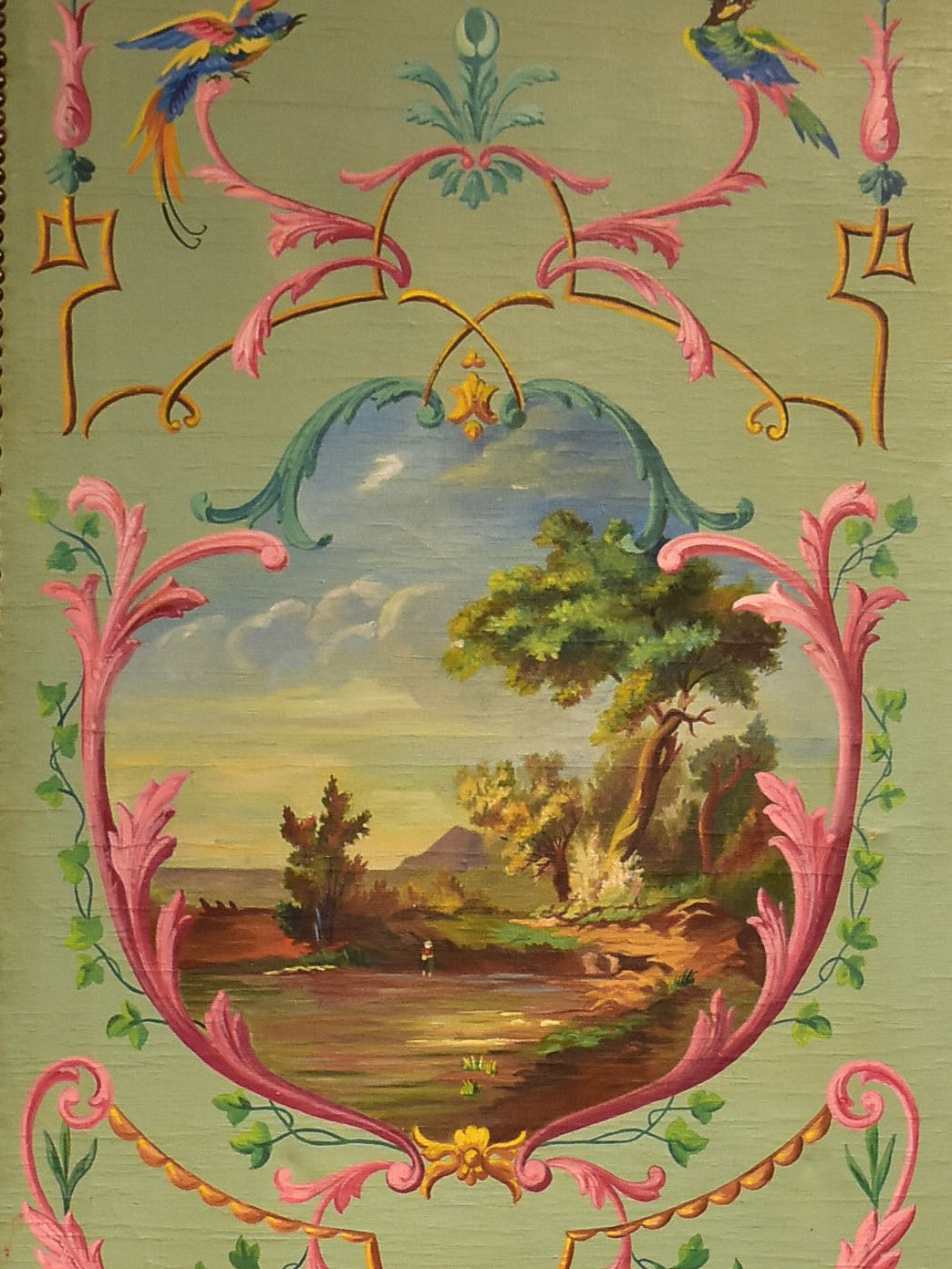 Antique French Triptych - oil on canvas