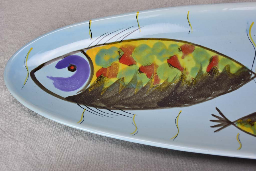 Two 1950's French hand-painted fish platters (Pornic)