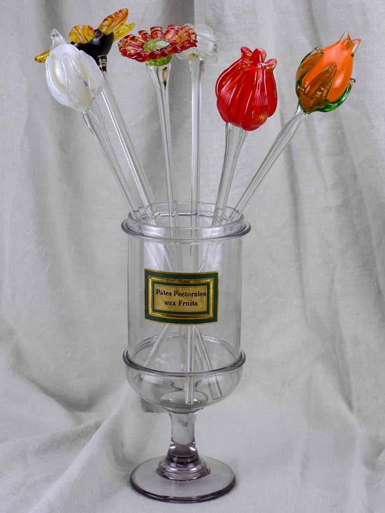 Collection of six 1960's Murano glass flowers 20"