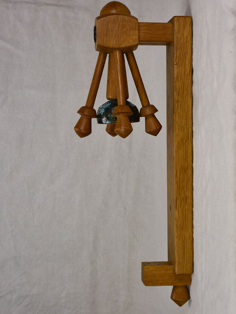 Mid century wall sconce by Guillerme and Chambron with ceramic by Danikowski