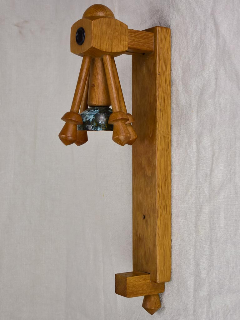 Mid century wall sconce by Guillerme and Chambron with ceramic by Danikowski