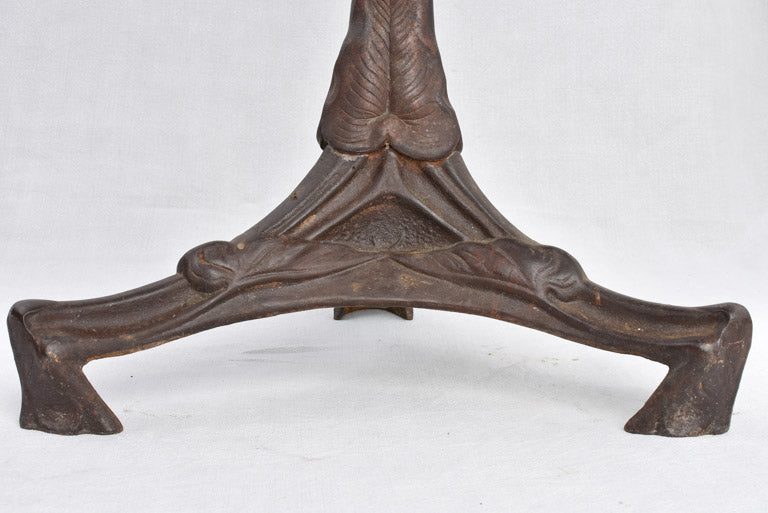 Art Nouveau bistro table - cast iron & opaline