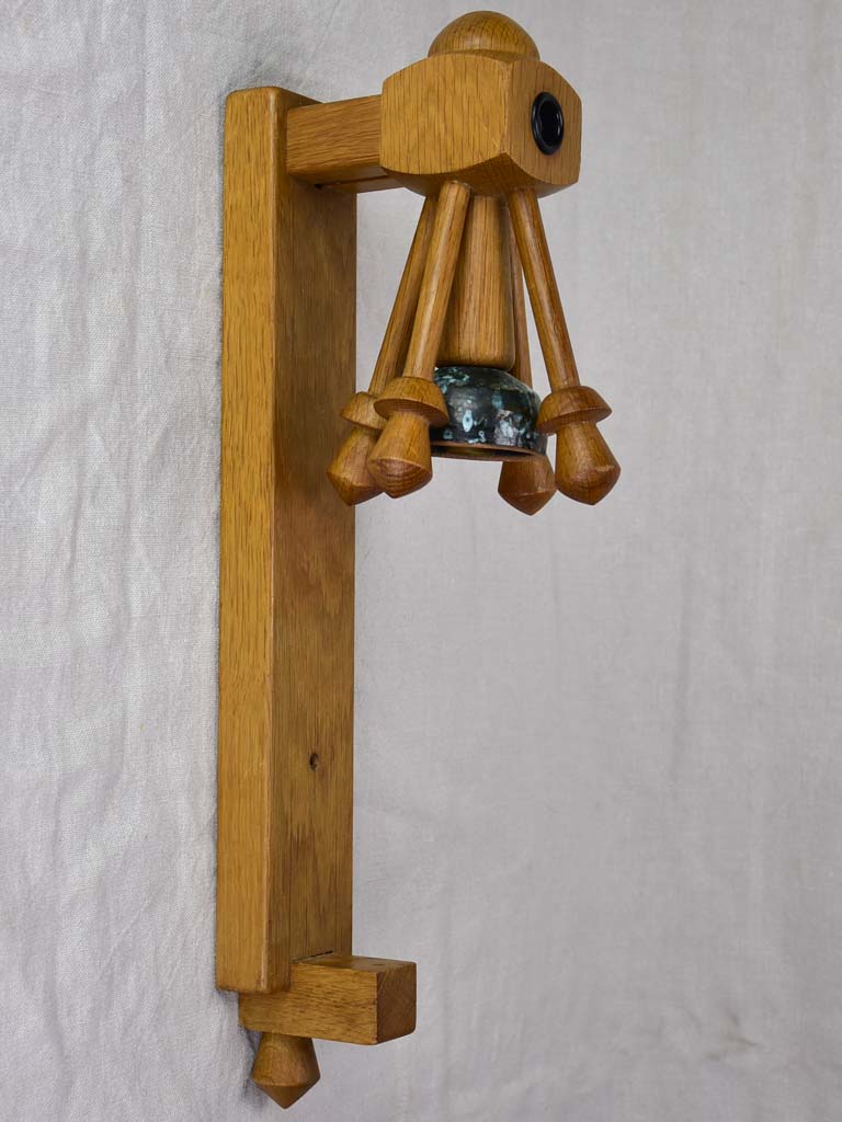 Mid century wall sconce by Guillerme and Chambron with ceramic by Danikowski
