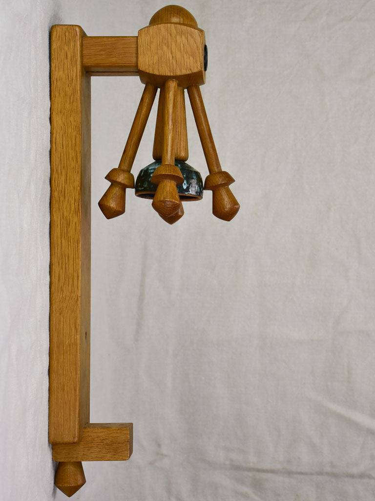 Mid century wall sconce by Guillerme and Chambron with ceramic by Danikowski