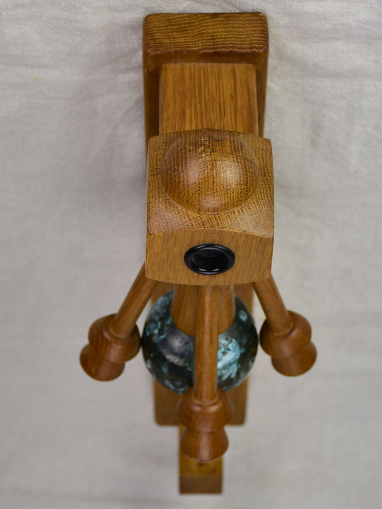 Mid century wall sconce by Guillerme and Chambron with ceramic by Danikowski