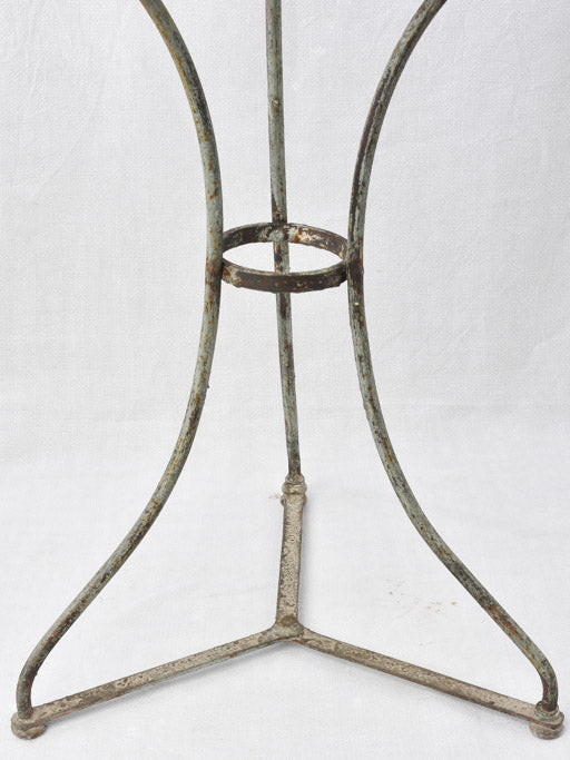 Gray green French garden table - verdigris patina