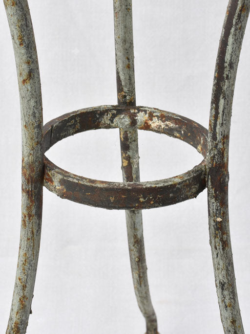 Gray green French garden table - verdigris patina