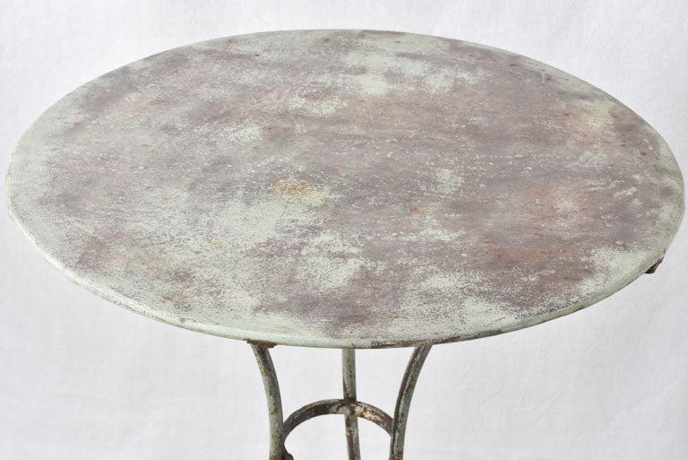 Gray green French garden table - verdigris patina