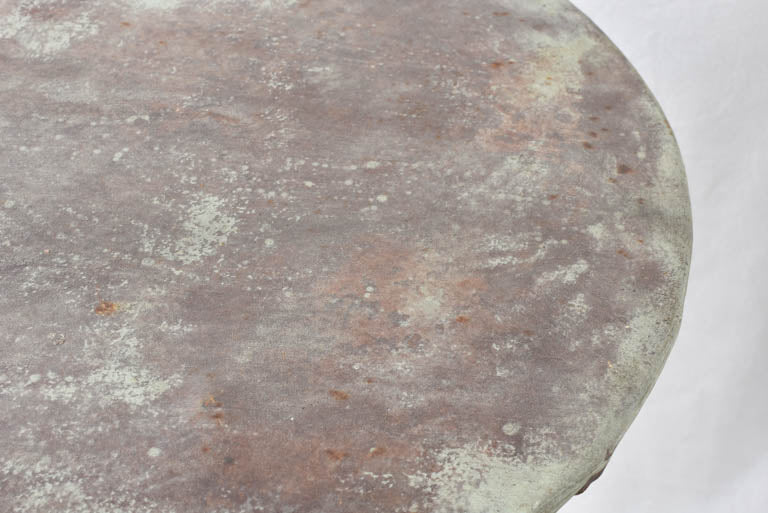 Gray green French garden table - verdigris patina