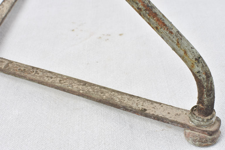 Gray green French garden table - verdigris patina