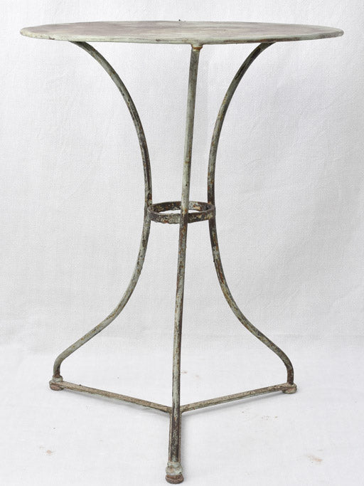 Gray green French garden table - verdigris patina