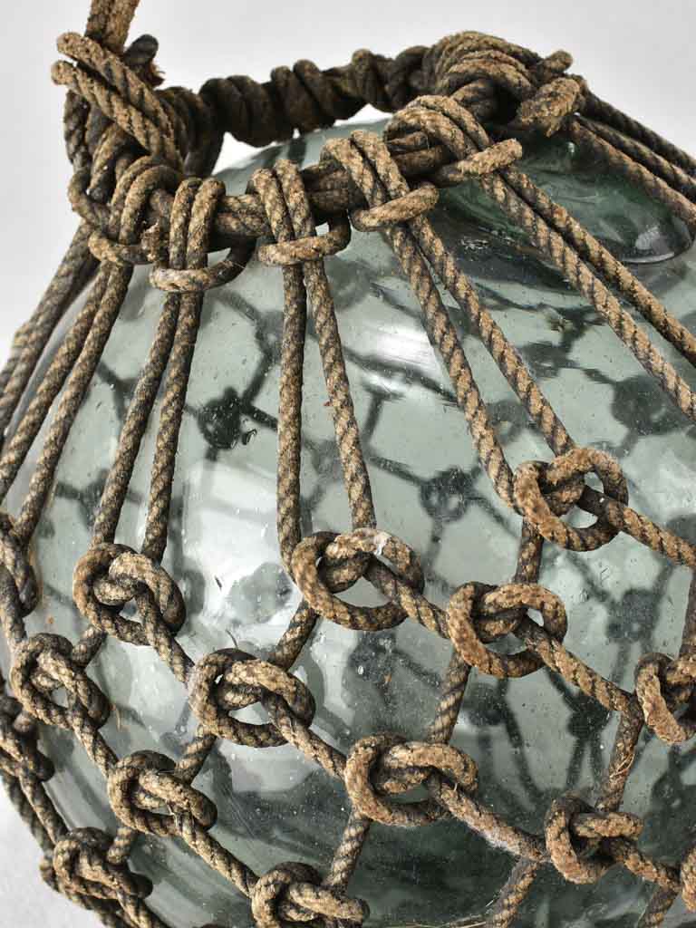 Netted glass fishing float 1930s, 12½"