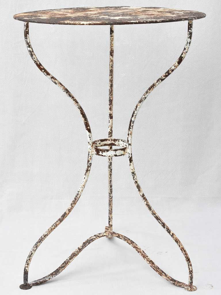 Rustic French garden table w/ white patina