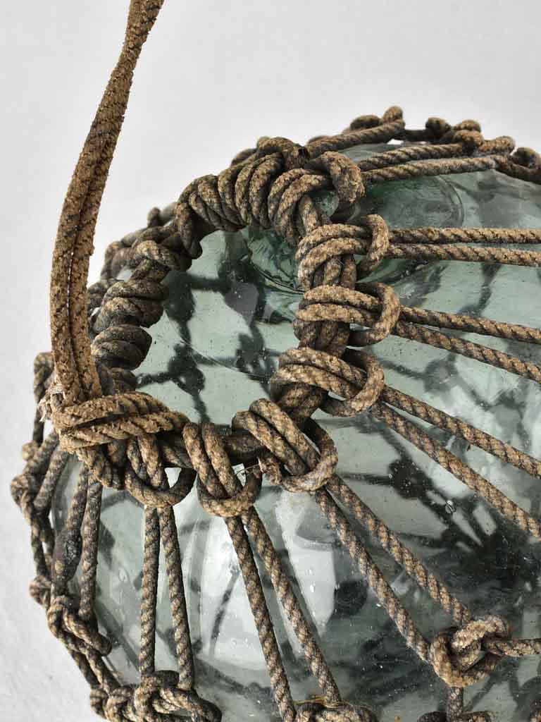 Netted glass fishing float 1930s, 12½"
