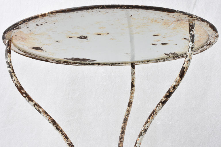 Rustic French garden table w/ white patina