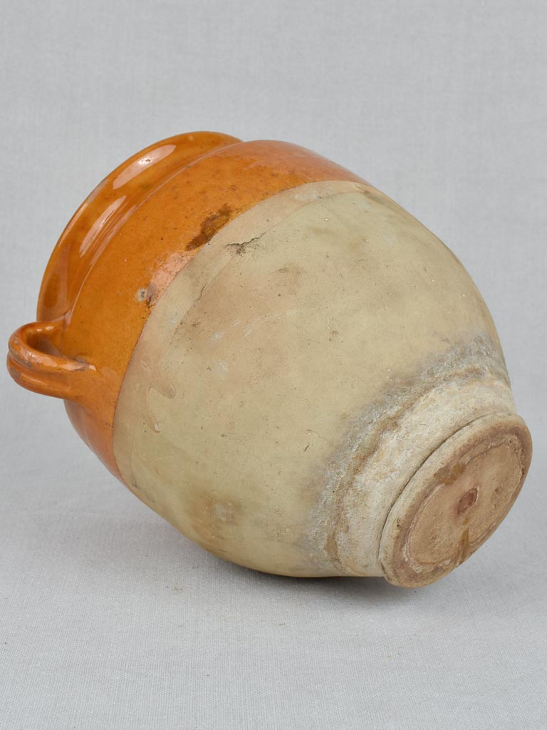 Antique French ocher glazed confit pot 9½"