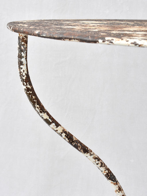 Rustic French garden table w/ white patina