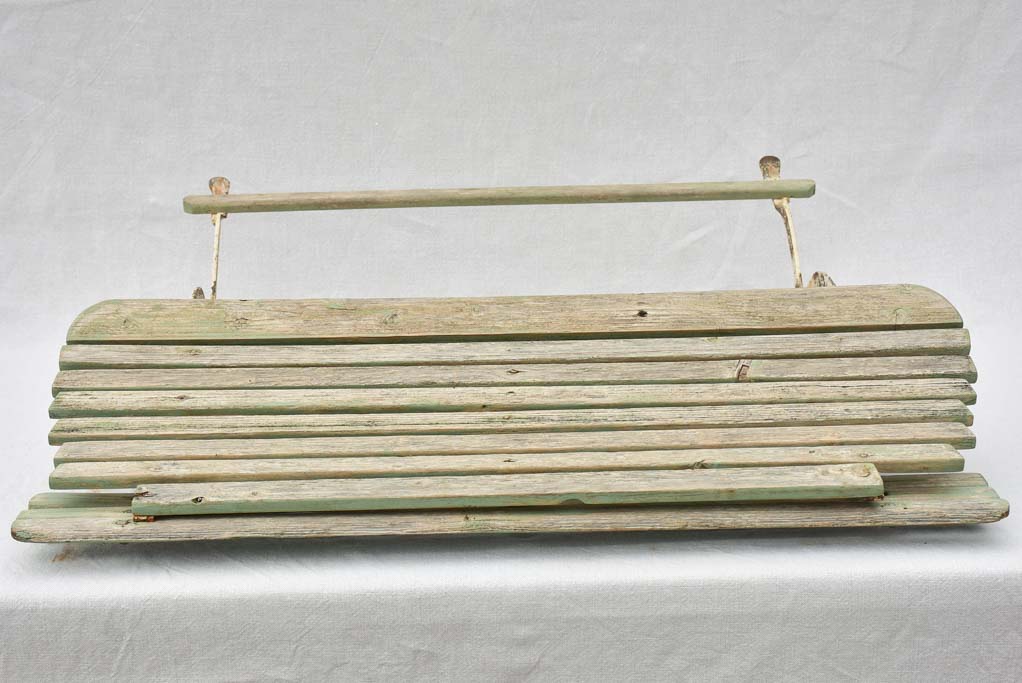 Mid century French children's wooden slatted bench - folding