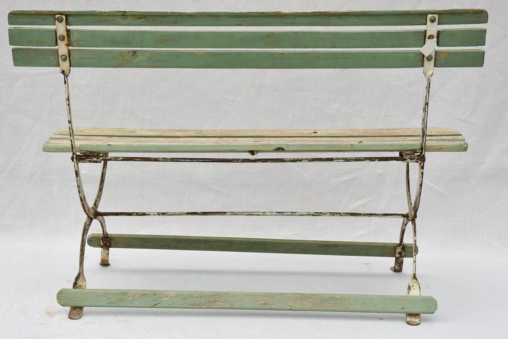 Mid century French children's wooden slatted bench - folding