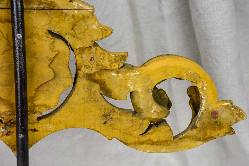 Salvaged gilded boiserie mounted on a stand