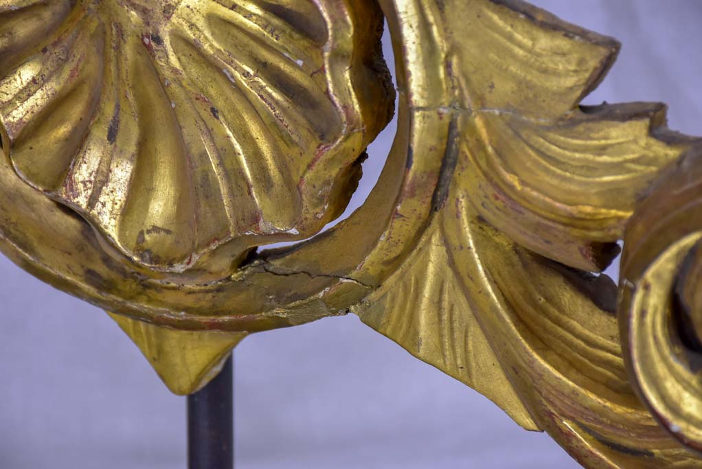 Salvaged gilded boiserie mounted on a stand