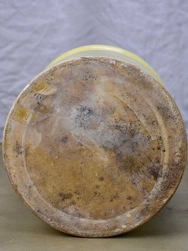 Large antique French yellow ware conserve pot