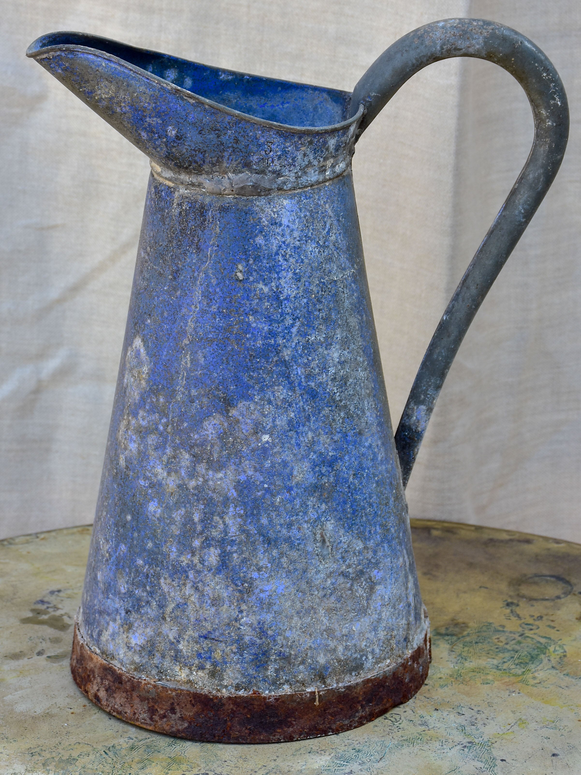 Antique French zinc pitcher / watering can