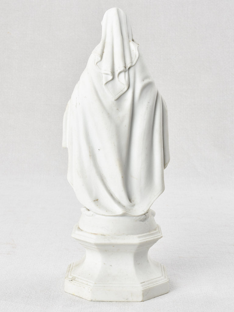 Biscuit porcelain statue of the Virgin Mary, 1900s 12¼"