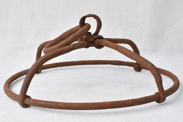 Hanging wrought iron ring for displaying hooks 18"