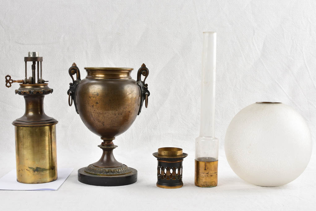 Pair of Napoleon III oil lamps 28¼"