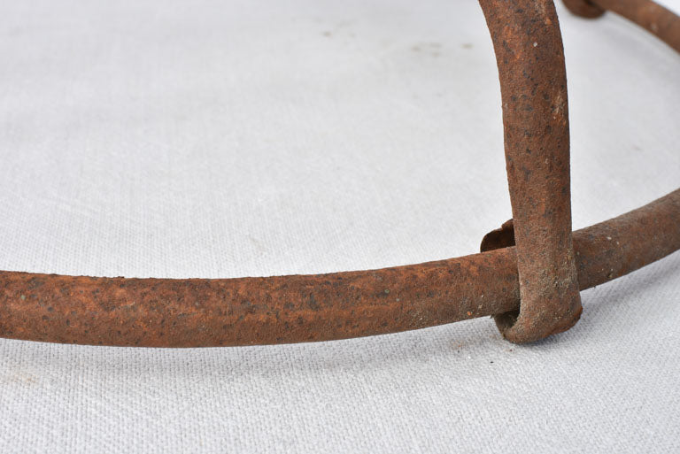 Hanging wrought iron ring for displaying hooks 18"