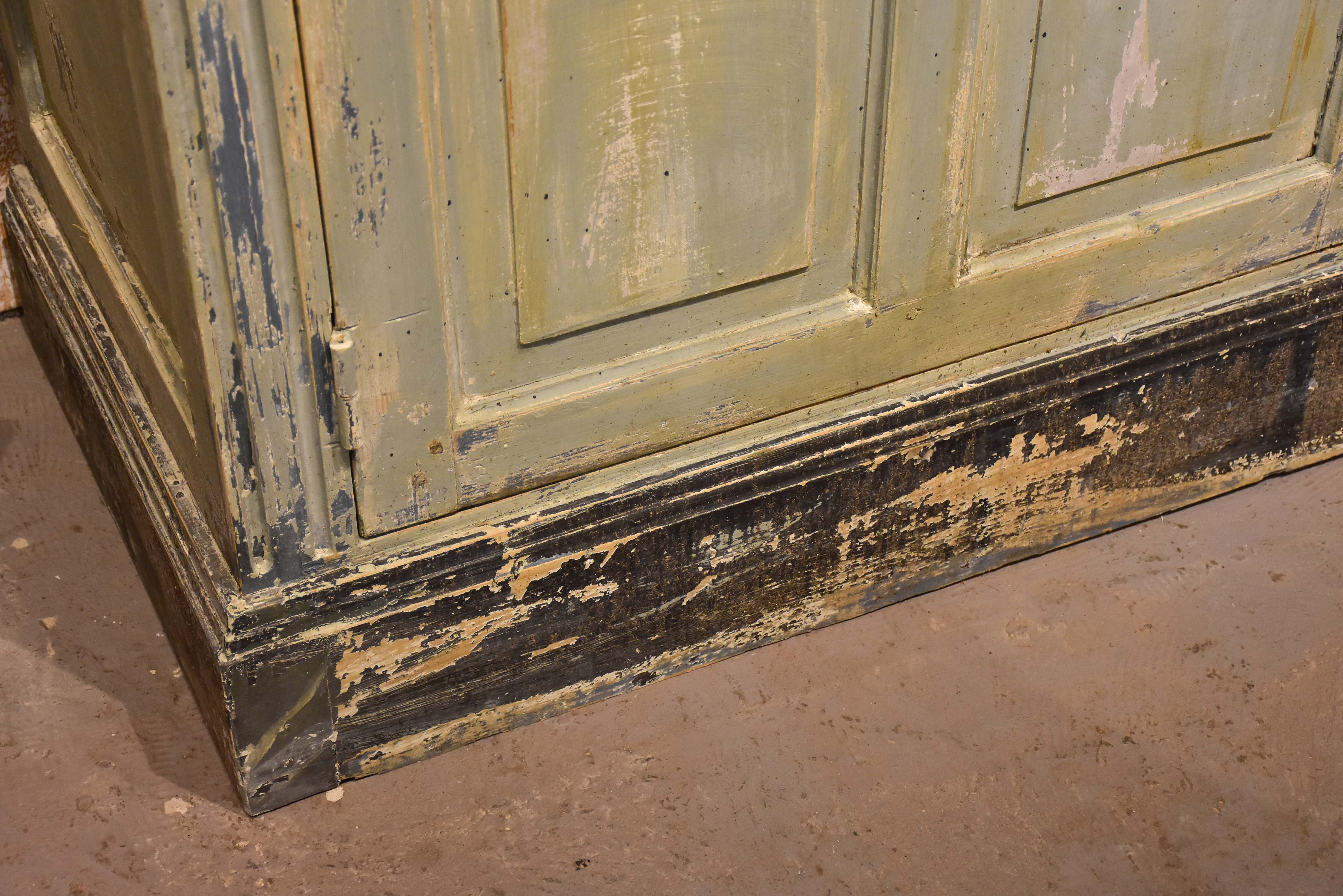 Antique French kitchen dresser with glass doors