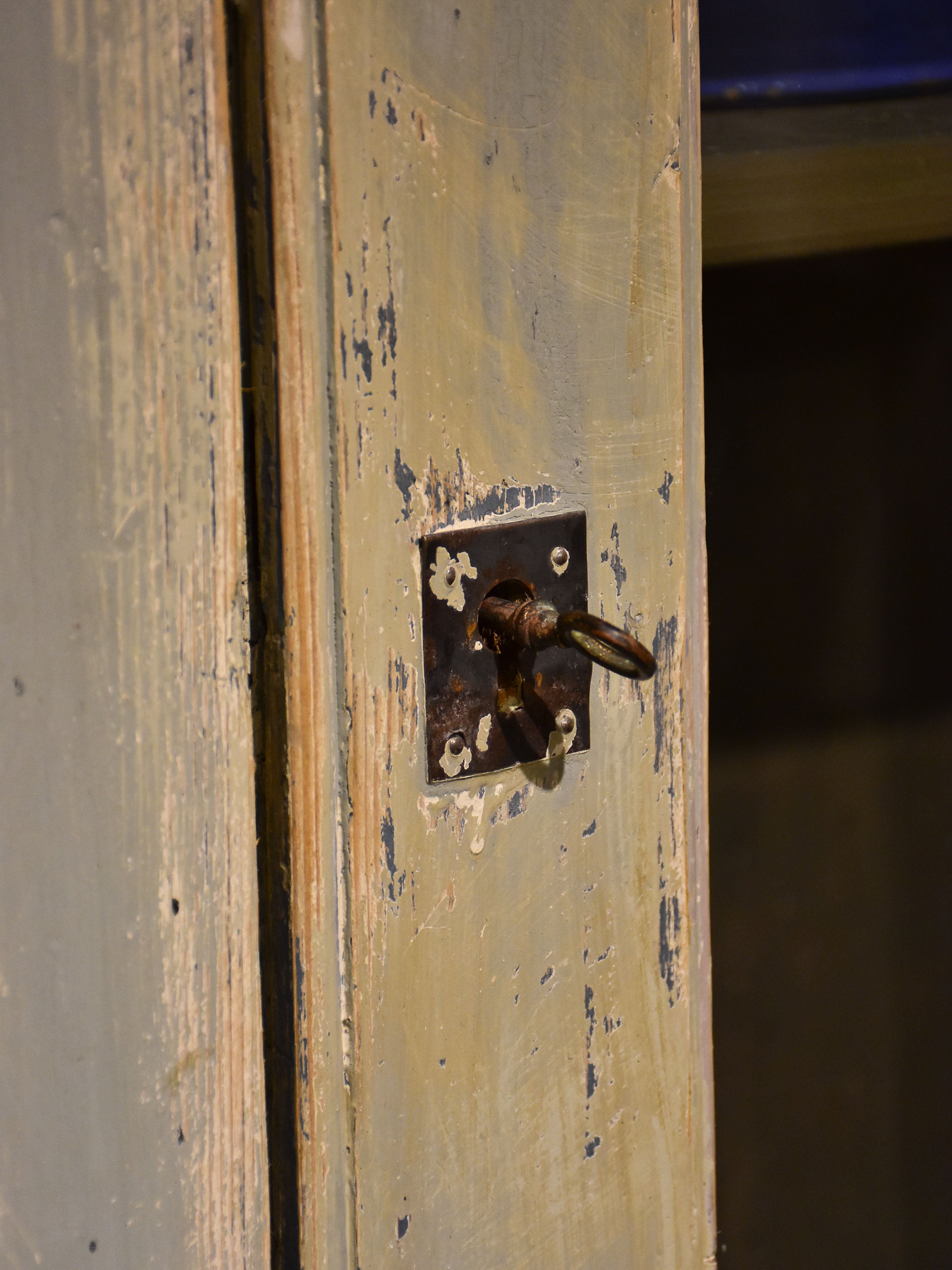 Antique French kitchen dresser with glass doors